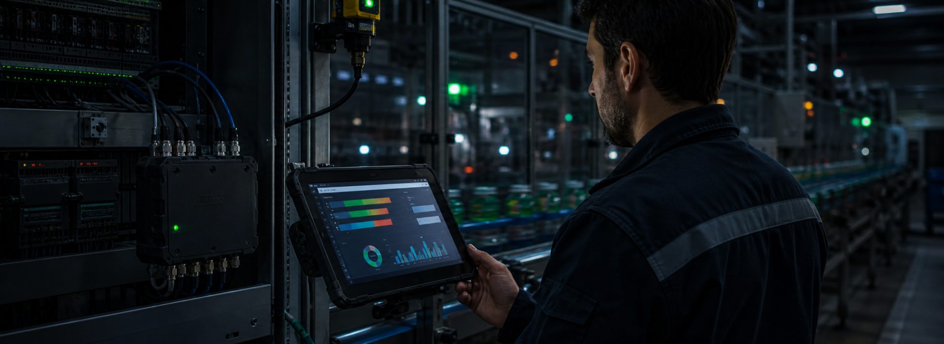 Üretim hattında endüstriyel veri toplama ve makine performansı izleme